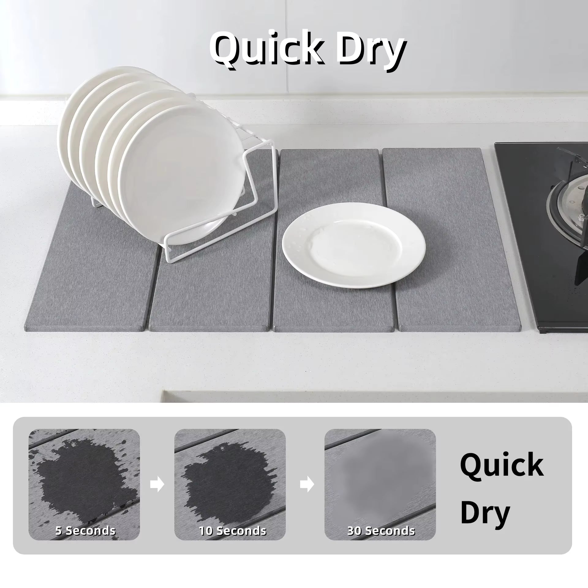 Large Stone Drying Mat for Kitchen or Bath